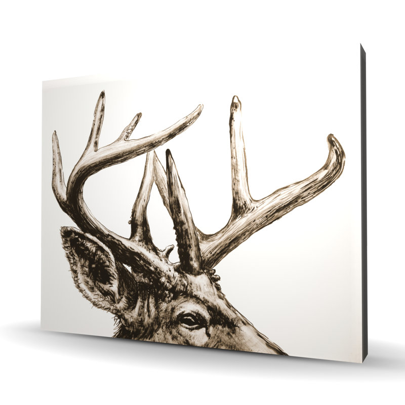 Roe Deer Plume sépia - Toile rustique beige pour la décoration intérieure
