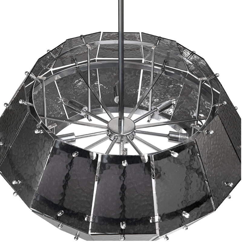 Obsidian Chandelier, Antique Silver, 13" H x 27" W x 27" D, 7 Lights
