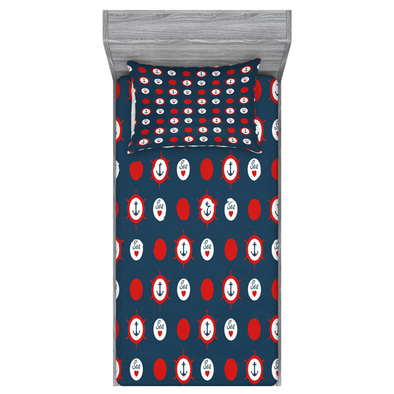 Microfiber Polka Dots Sheet Set, Twin Sheet Set with Fitted Sheet