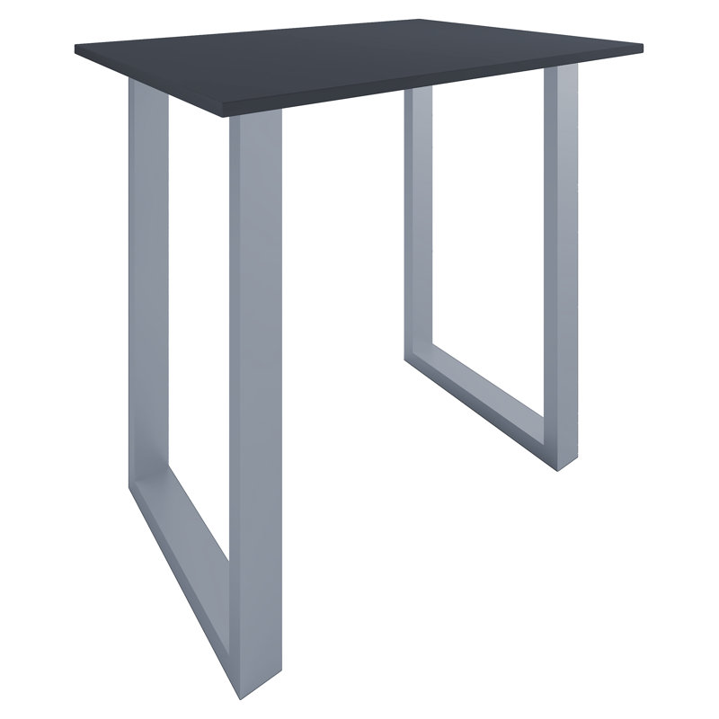 Xona Bar Table, Matt brushed nickel, Black, 102cm H x 110cm W x 80cm D