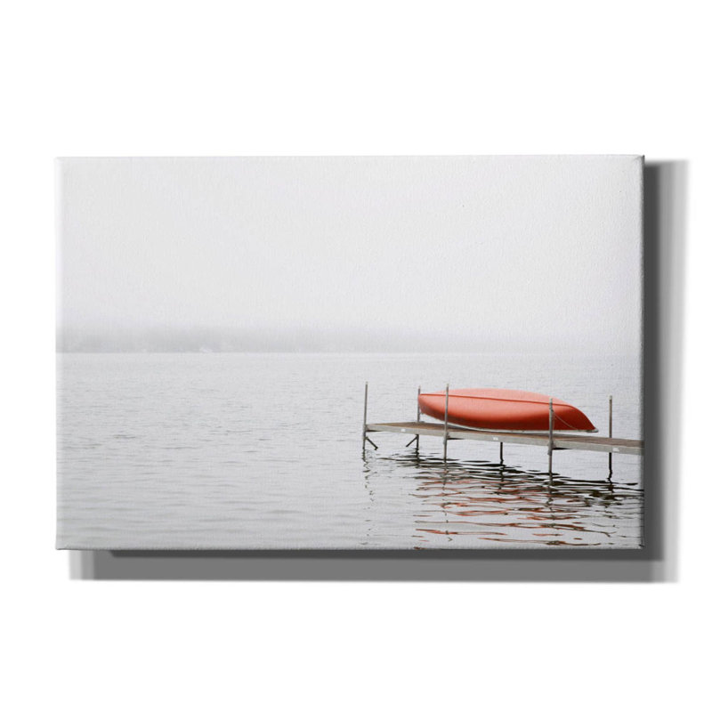 «Red Canoe On Canvas» par Brooke T. Ryan, reproduction, H 40 po x l 60 po x P 1,5 po