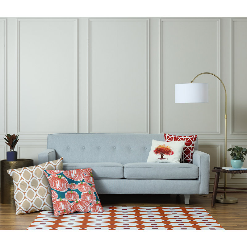 Coussin 333_Pumpkins-A-Pleasant, 26 po x 26 po, Rouge / Bleu