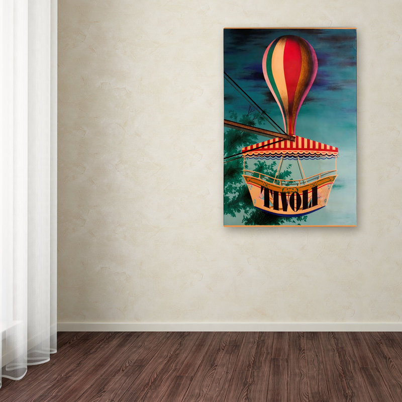 Tivoli Hot Air Balloon Mid-Century Modern Canvas Art