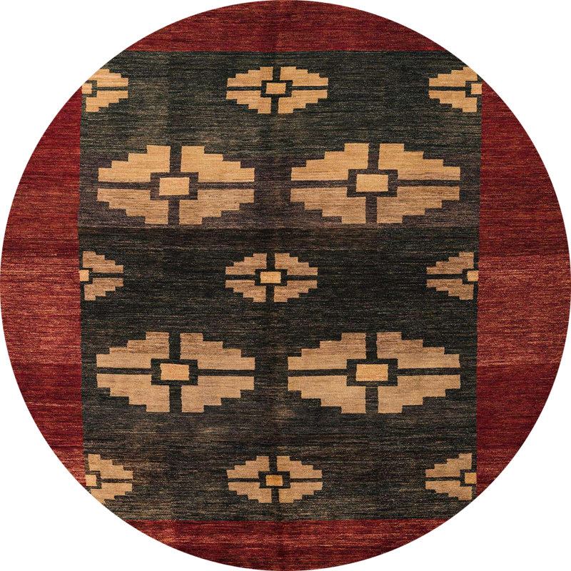 Wool Abstract Indoor Rug, Round 8'