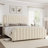 Bed Frame with 50.2" Headboard, Upholstered Platform Bed Frame with Vertical Channel Tufted Velvet Fabric, Extra Large Tufted headboard, Nailhead Trim, No Box Spring Needed-203812040-203812043