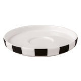 Villeroy & Boch Memphis Collection Mocha/Espresso Saucer, Premium Porcelain, Made in Germany, Dishwasher and Microwave Safe, Small Saucer for Espresso, Ceramic with Geometric Black/White Pattern Design