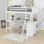 Lit mezzanine simple avec tablettes et bureau
