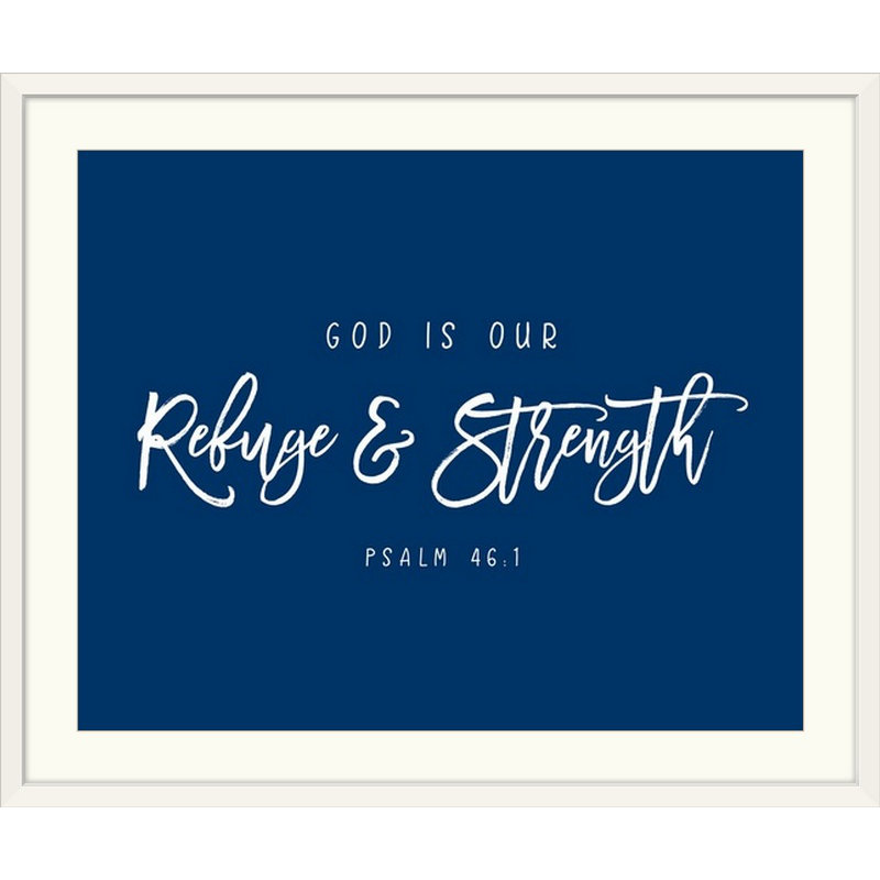 « psalm 46:1 », art textuel, H 24 po x l 28 po x P 1 po, Cadre blanc