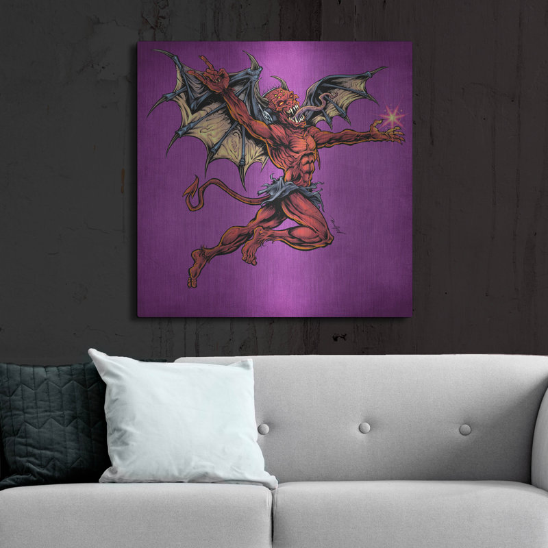 «Red Devil With Wings» par Flyland Designs, H 36 po x l 36 po