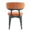 Parsons Set of 2 Rusty Orange Fabric Black Effect Ash Wooden Frame Dining Chairs