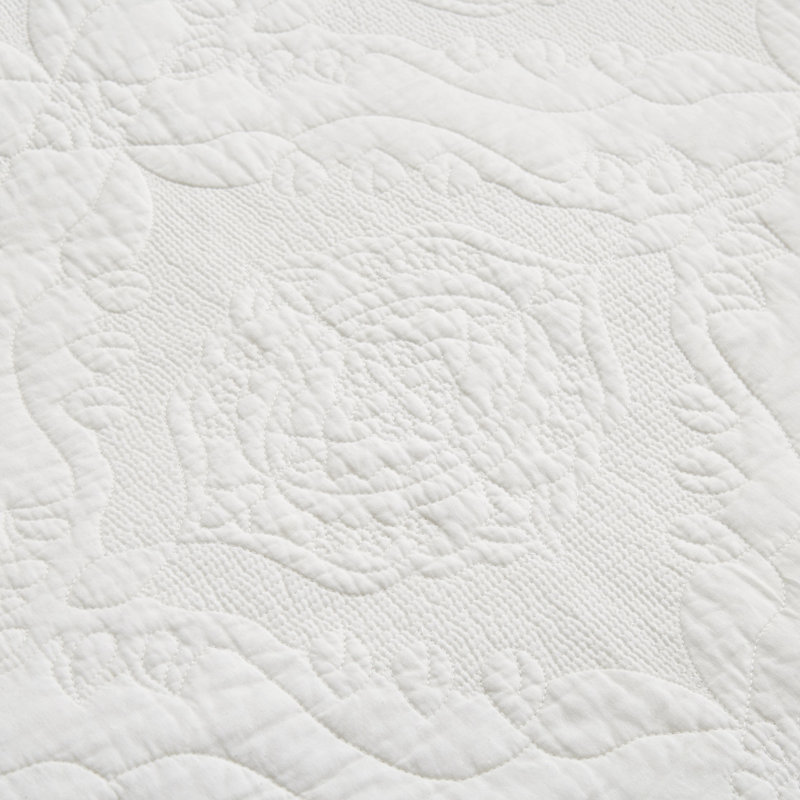 Ivory King Cotton Reversible Quilt Set