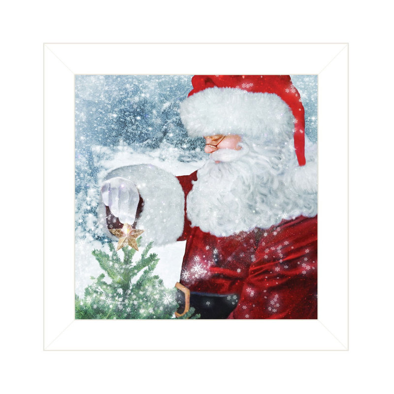«Santa's Tree Star», art mural encadré pour le salon, décoration murale par Bluebird Barn