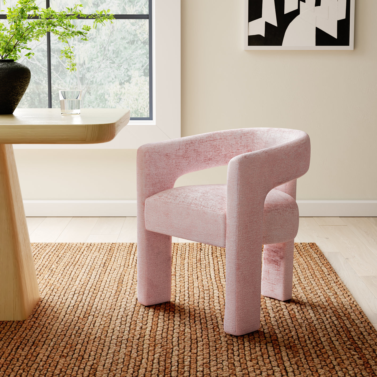 Darlington Dining Armchair, Gwen Pink Microsuede