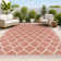 Hague Moroccan Trellis Textured Weave Red/Beige Indoor/Outdoor Rug