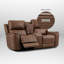 Causeuse en cuir véritable 77,5 po Zero Gravity Triple Power avec console et chargement USB et Type-C-1402987357