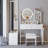 Makeup Vanity Desk With Mirror & LED Lights, Stool-881209176
