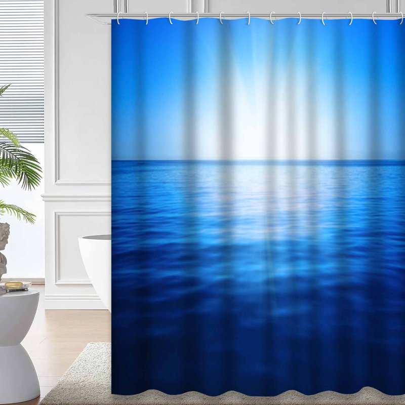 Rideau de douche avec 12 crochets Sun Blue Sky, L 72 po x l 84 po