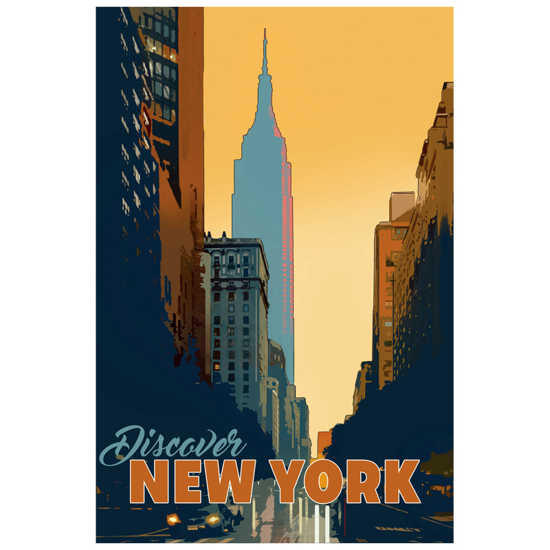 New York Minute Colorful Glass Rectangle Art Print