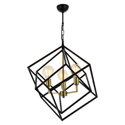 Lustre géométrique à 3 lumières