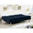 2 - Seat Navy Contemporary Microfiber Futon Converting To Bed, Made, Extra Support Leg, Well Designed That Can Convert Into Seat, With 67"L X 28"W 31"H