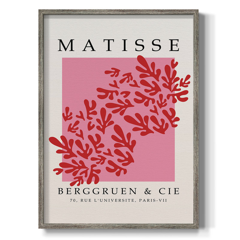 Matisse XLV III, reproduction d'art encadrée - bois massif, H 21 po x l 17 po