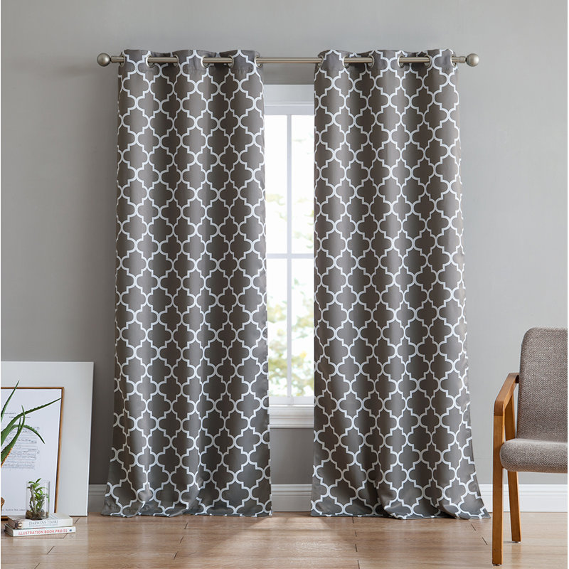 Alexuis Blackout Curtain Pair, Gray, 37" W x 84" L