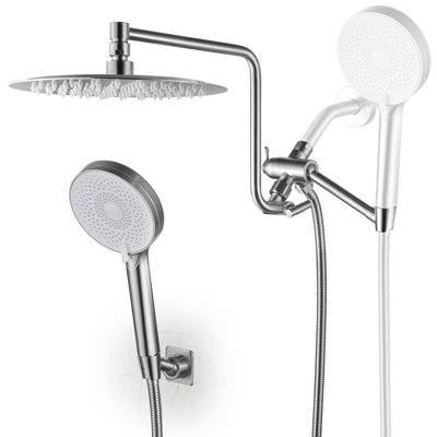 Bras de douche pivotant avec douchette Rainfall