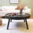 Modern Black Solid Wood Round Coffee Table