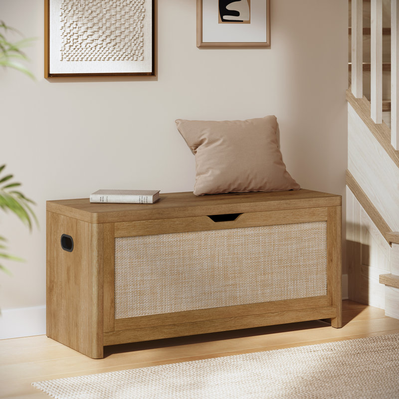 Banc de rangement avec aspect rotin