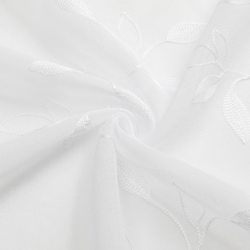 Ensemble de 2 panneaux de rideaux transparents avec passe-tringle blanc et passe-tringle pour salon, 54 x 84 po, ensemble de 2 panneaux