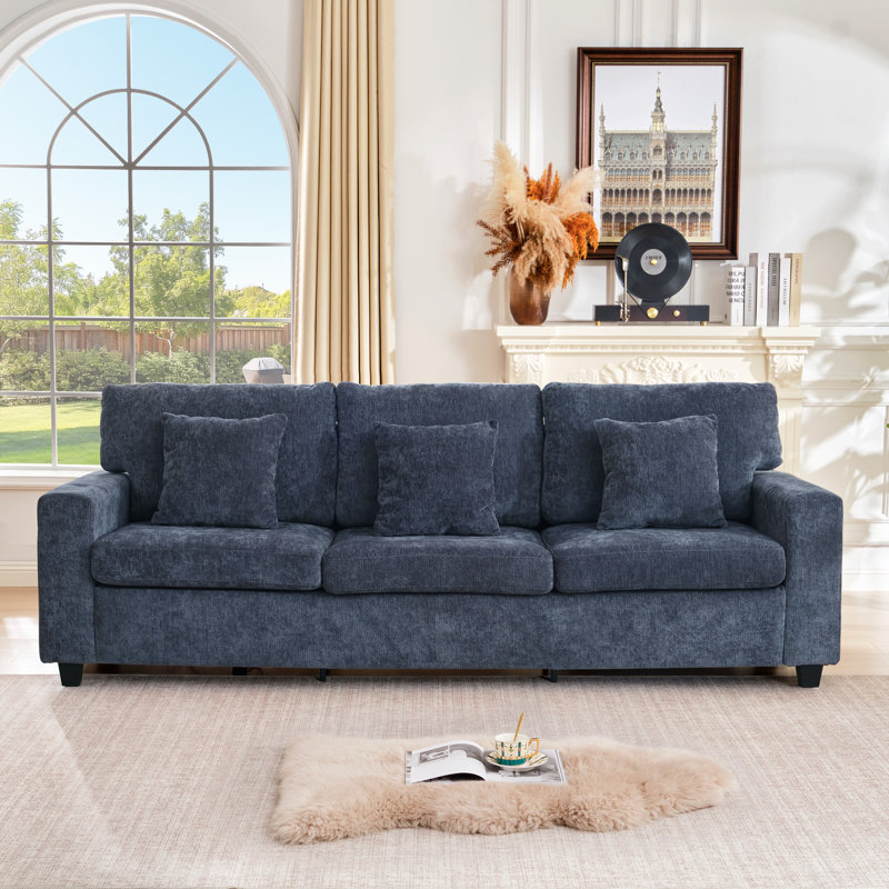 Canapé en chenille 94,49 "Comfy Cloud Couch, Bleu