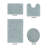 Edge 100% Cotton 2370 GSM Tufted Reversible 4-Piece Bath Rug Set – Ultra Soft, Highly Absorbent, Machine Washable, OEKO-TEX Certified, Ideal for Shower, Bathtub, Vanity & Sink Areas, Blue-921221053-921221043