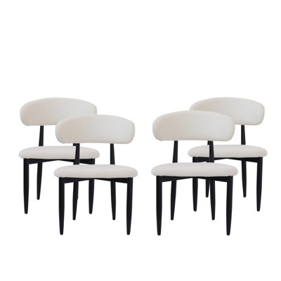 Juvan Modern Upholstered Solid Wood Boucle Dining Chair