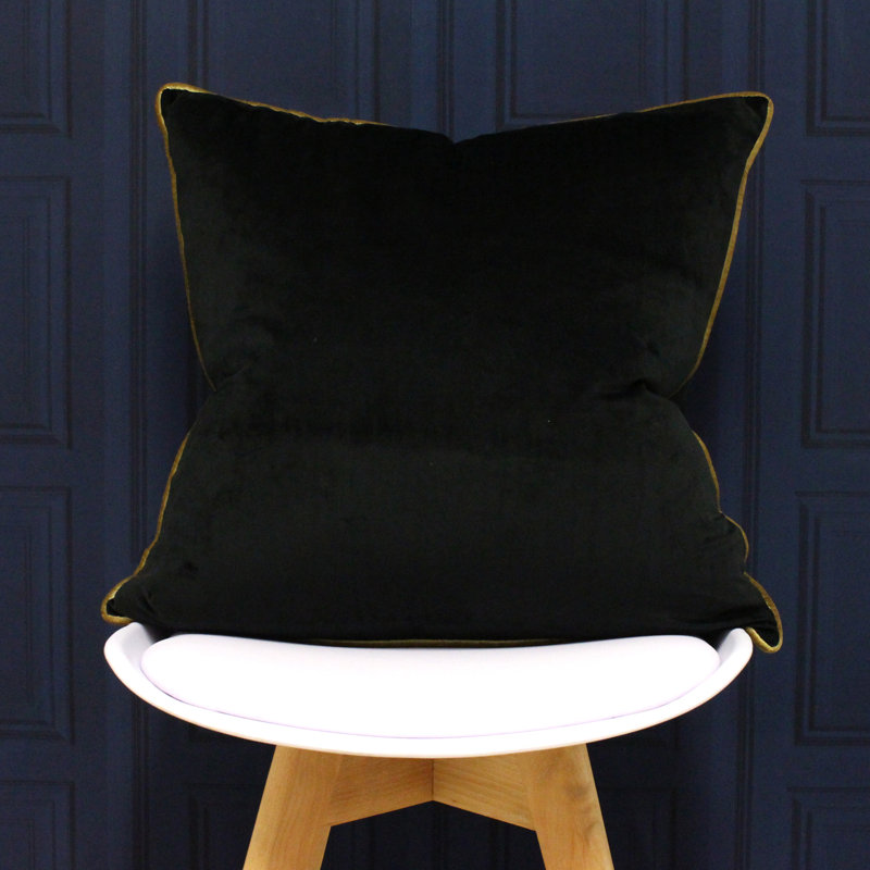 Oliver Square Throw, Black/Gold, Pillow Cover Only - No Insert