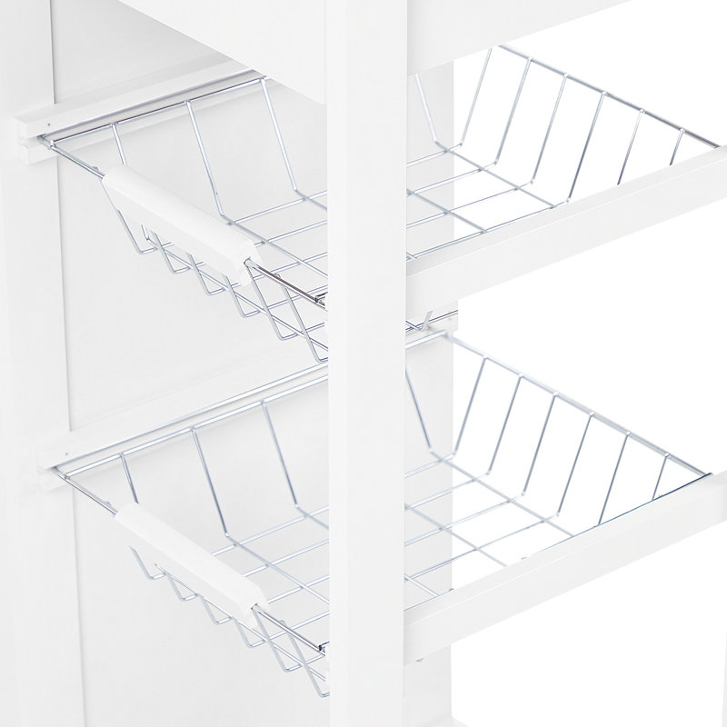 Pavillion Wood Kitchen Cart, White