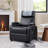 Manual Recliner with Cup Holder & Auto Footrest – Black PU
