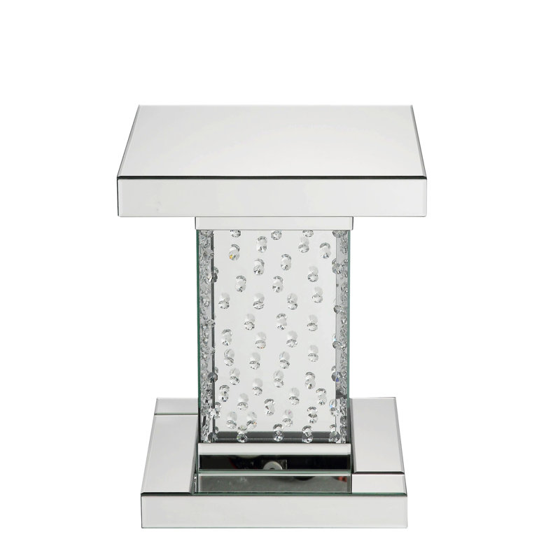 Table de bout en miroir, table de chevet carrée pour la maison