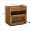 Table de chevet moderne Mid Century avec station de charge - 2 tiroirs, noyer clair