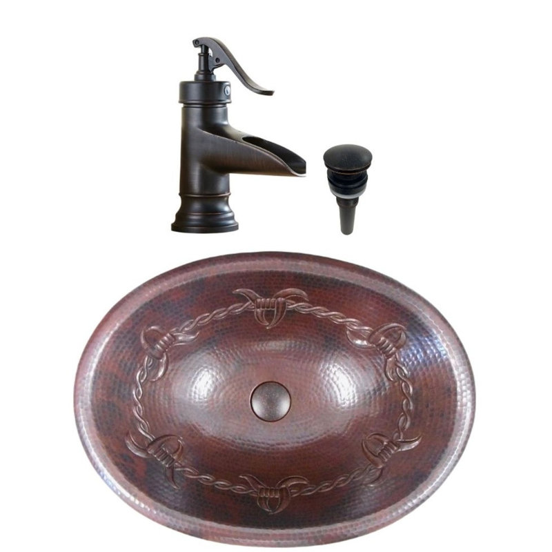 Robinet de baignoire ovale en cuivre 19 po en forme de grillage, robinet inclus