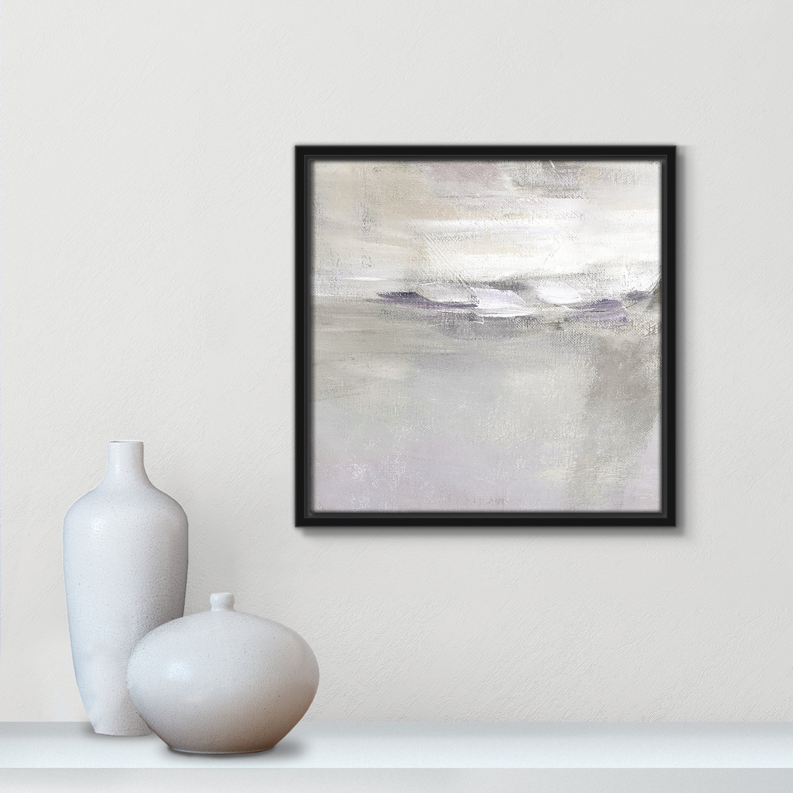 Abbott "Lilac Horizon" Print by Nan, Black Framed, 13.5" H x 13.5" W