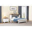 Lit massif, grand lit, grande capacité, grand rangement en bois de noyer et blanc, ports de charge,