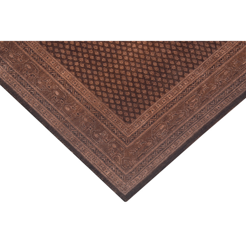Hand Knotted Area Rug in Brown