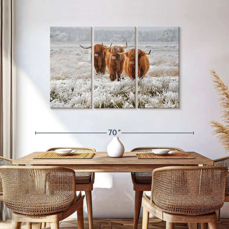 Brampt trio de vaches Highland, H 36 po x l 57 po
