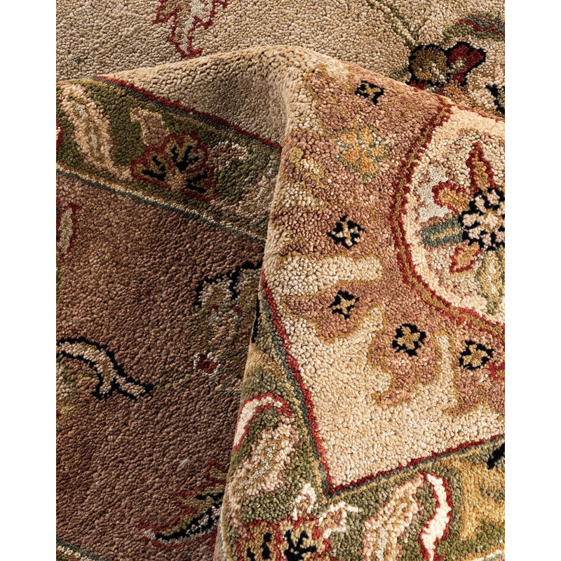 Handmade Sand Wool Rectangular Area Rug, 8' 10" x 11' 10"