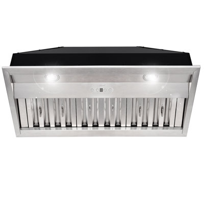 Akicon 34.3 " W Stainless Steel 600 CFM Ducted (Vented) Insert Range Hood with Baffle and Charcoal Filter