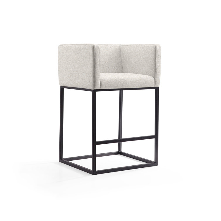 Upholstered Counter Stool with Metal Frame