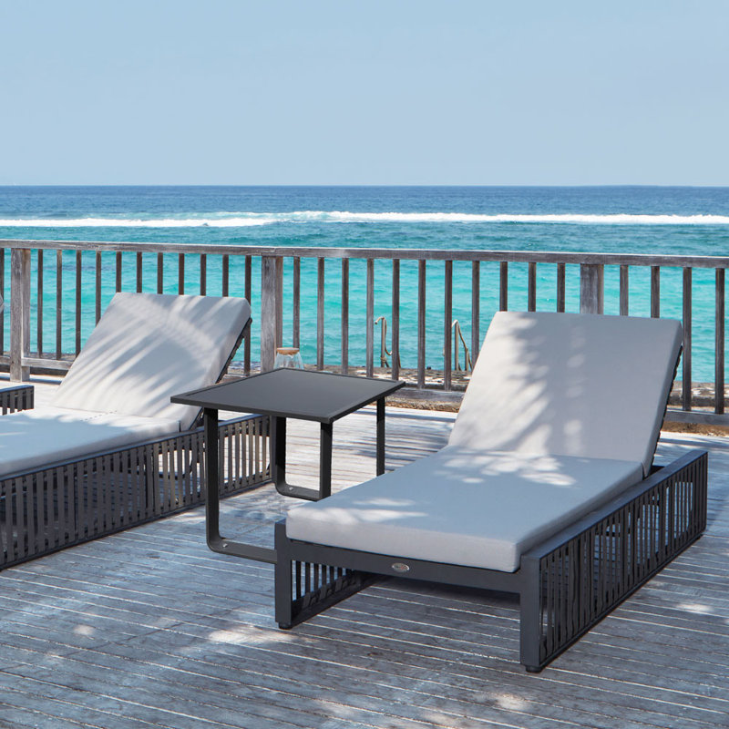 Milano Outdoor Chaise Lounge, Canvas Taupe Sunbrella® Canvas