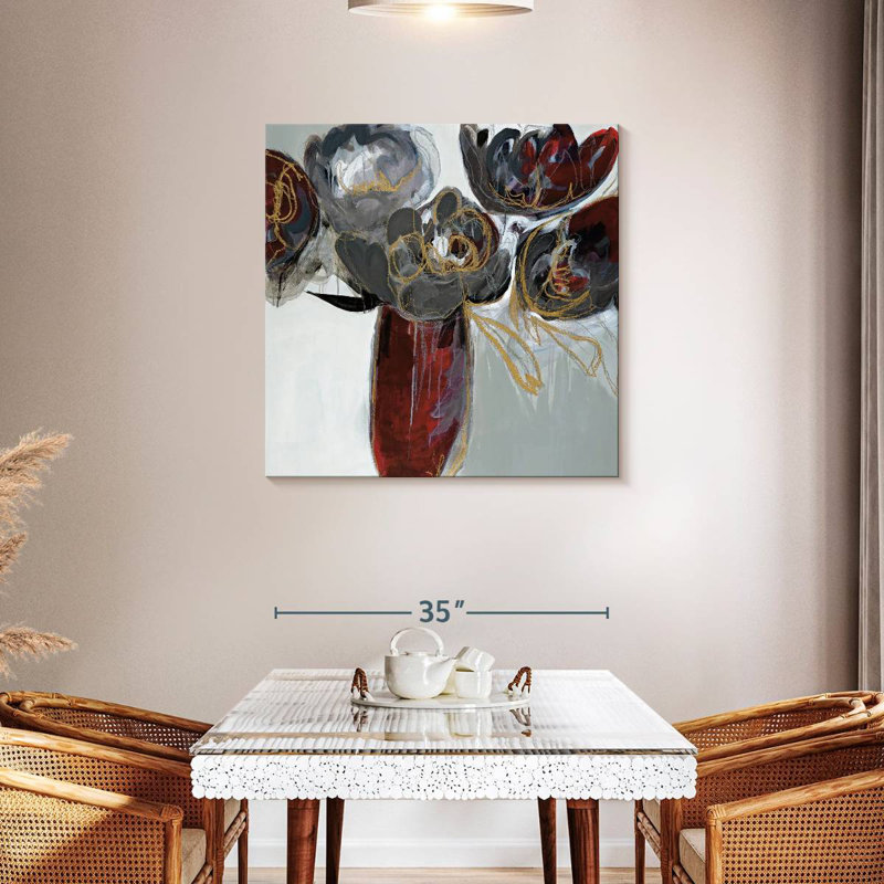 Ruby And Grey, 36" H x 36" W