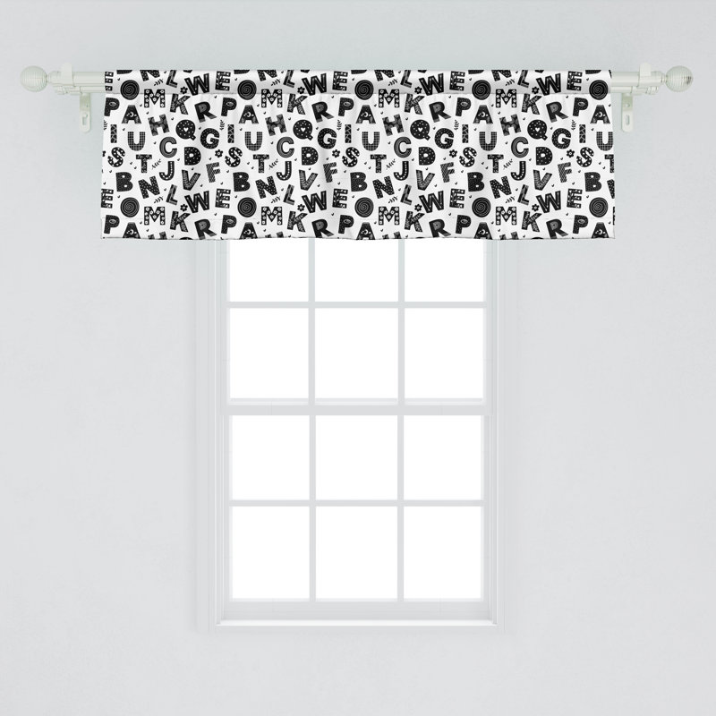 Ensemble de 2 cantonnières Ambesonne Alphabet gris anthracite, L 54 po x L 12 po