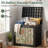 35 Gallon Black Decorative Print Resin Deck Box with Decorative Printed Panels